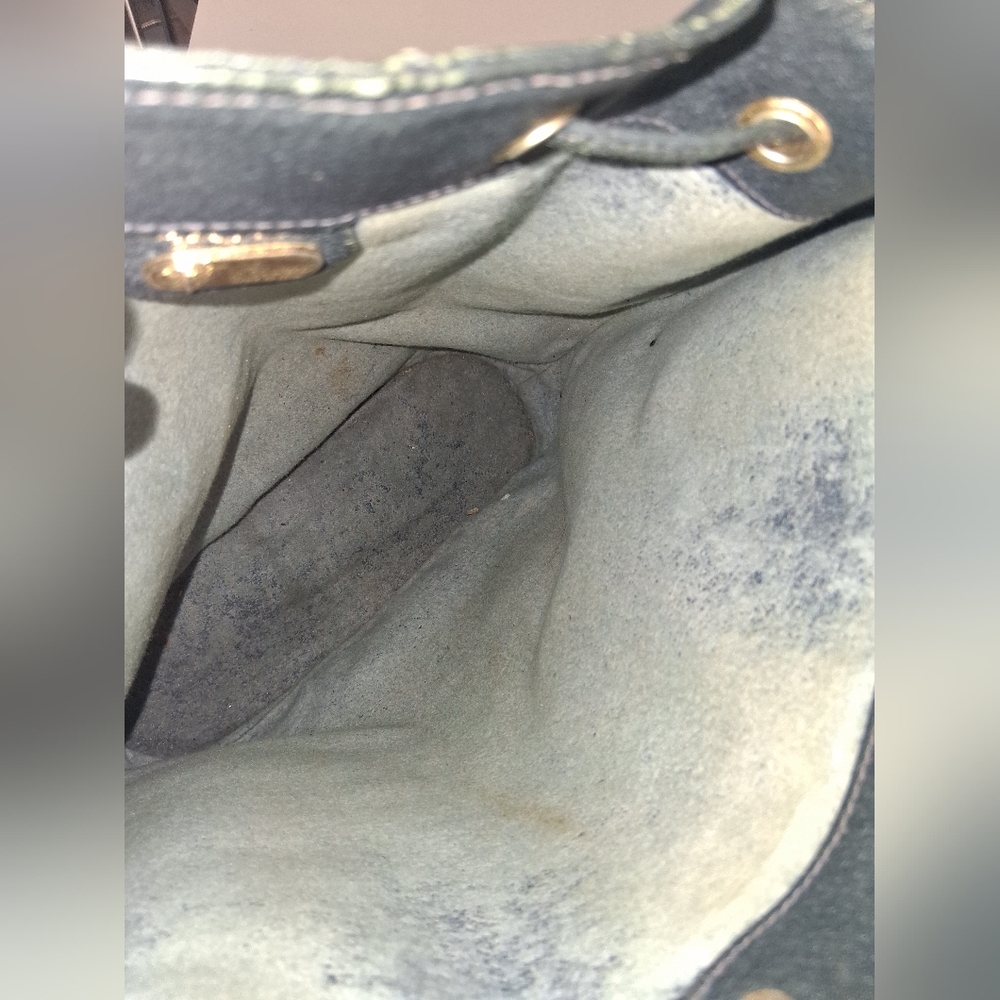 Gucci Authentic, Vintage Blue & Beige Monogram Shoulder Bag  (No Strap) - Picture 9 of 12